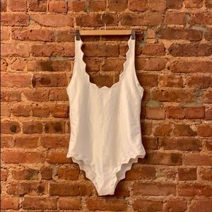 One piece scalloped swimsuit